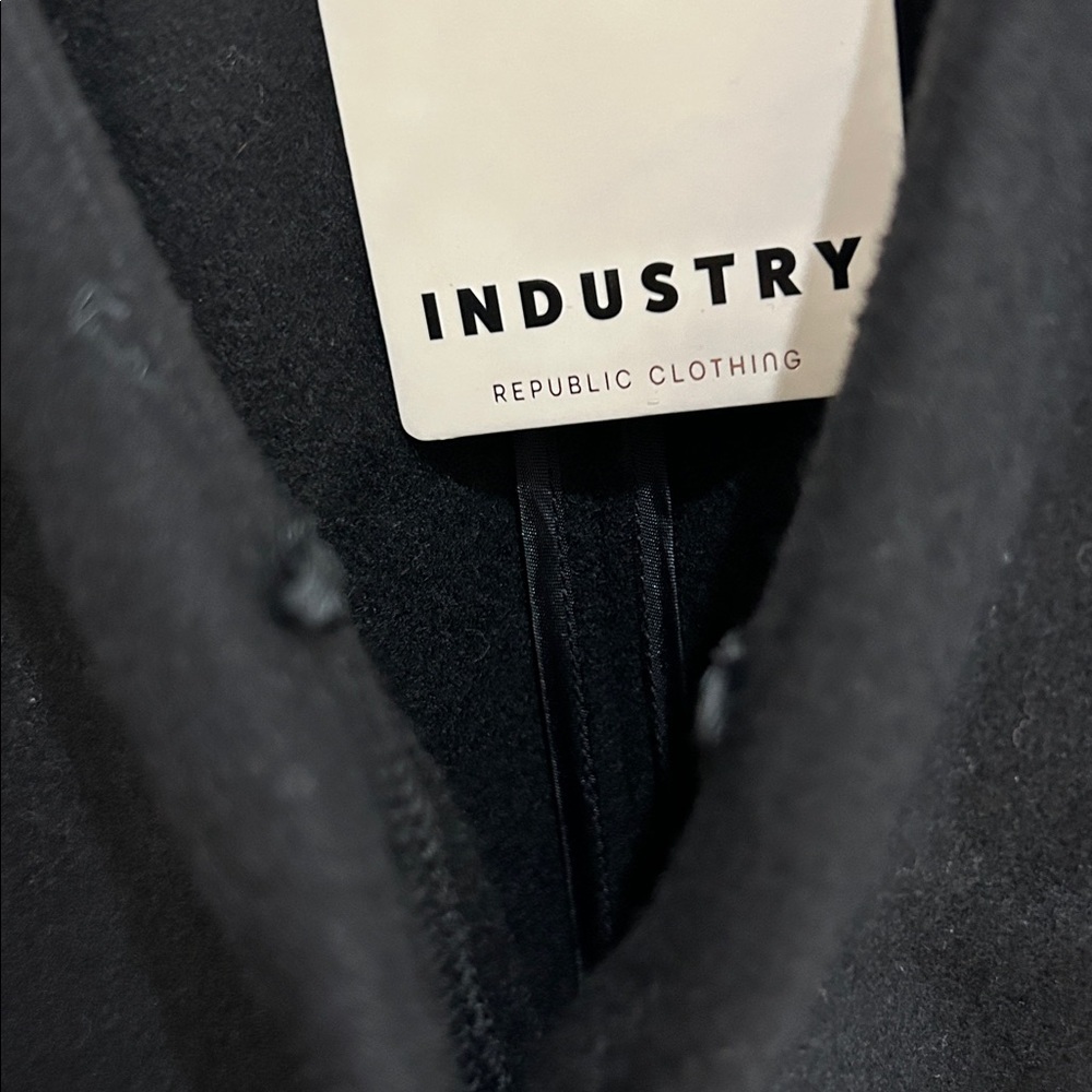Industry Women's Black Ruffle Blazer Open Front One Hook Closure Pockets Size 10 - Picture 5 of 7